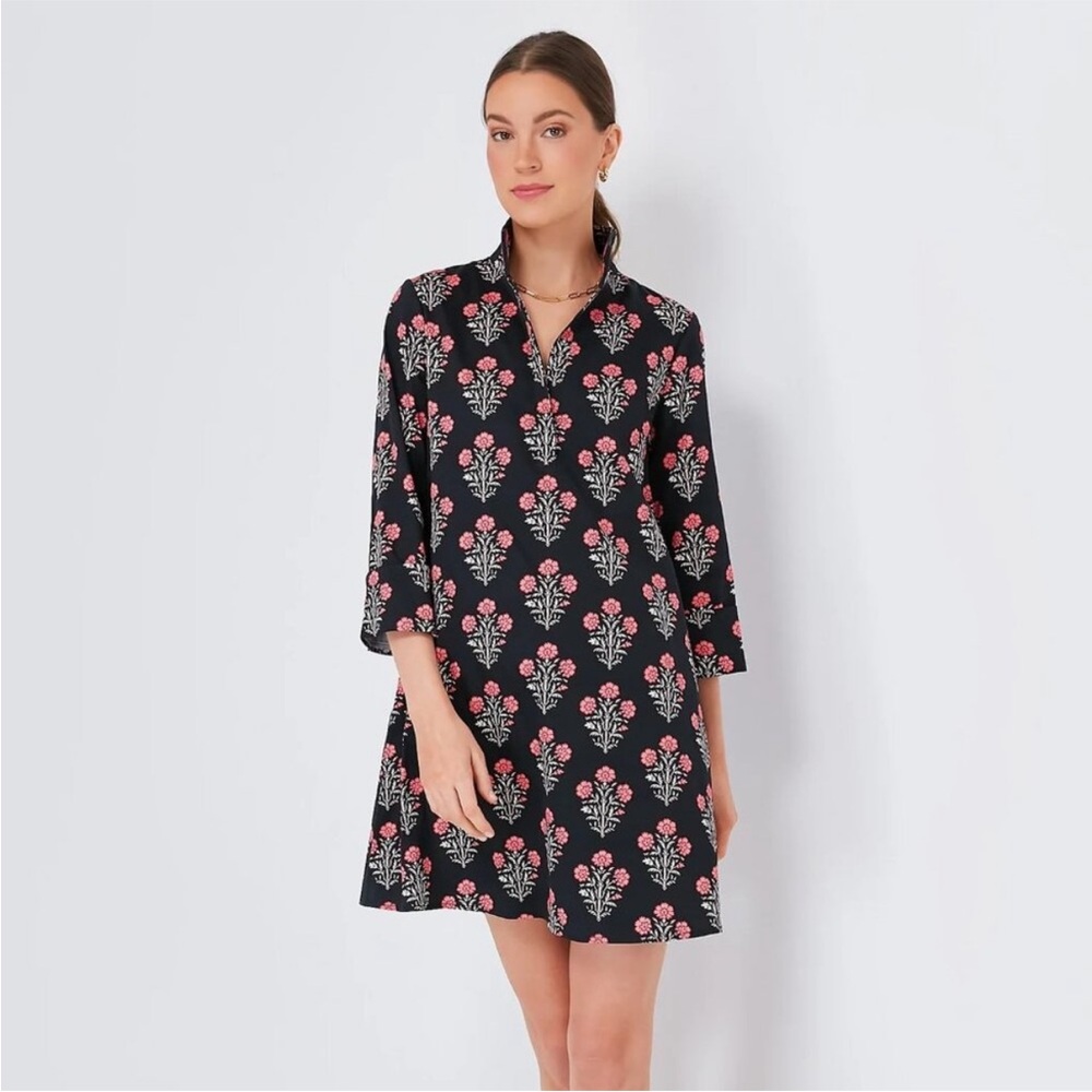 Tuckernuck Black and Pink Floral Mini Dress